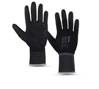 SUPERGUARD GB Work Gloves - PU-Coated Nitrile Nylon Gloves for Rail, Agriculture, Mechanics, Industry & General Duty Work - Protective Hand Gloves with Secure Grip - Size X-Large (Pack of 1 Pair)