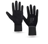 SUPERGUARD GB Work Gloves - PU-Coated Nitrile Nylon Gloves for Rail, Agriculture, Mechanics, Industry & General Duty Work - Protective Hand Gloves with Secure Grip - Size Large (Pack of 1 Pair)