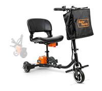 SuperHandy 3 Wheel Folding Mobility Device Electric Powered Portable Ultra Lightweight Compact Collapsible Design Long Range Travel with 2 Detachable 48V Lithium-ion Batteries at a Max Load of 125kg