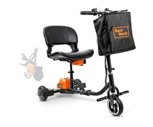 SuperHandy 3 Wheel Folding Mobility Device Electric Powered Portable Ultra Lightweight Compact Collapsible Design Long Range Travel with 2 Detachable 48V Lithium-ion Batteries at a Max Load of 125kg