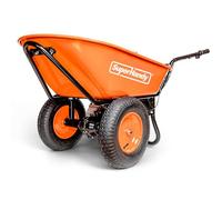 SuperHandy Battery Powered Electric Wheelbarrow, 48V Lithium-Ion Rechargeable Battery, 150kg Load Capacity, 85L Steel Powder Coated Tub, Garden Utility Barrow for Moving Materials and Debris