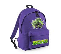 Superhero Bag, Personalised Backpack, Gift For Kids, Boy, Cartton Character Bag, Birthday Gift, Back To School, Fashion Backpack for Nursery, Bookbags, Rucksack Shoulder Bag. (Purple)