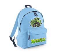 Superhero Bag, Personalised Backpack, Gift For Kids, Boy, Cartton Character Bag, Birthday Gift, Back To School, Fashion Backpack for Nursery, Bookbags, Rucksack Shoulder Bag. (Sky Blue)