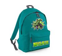 Superhero Bag, Personalised Backpack, Gift For Kids, Boy, Cartton Character Bag, Birthday Gift, Back To School, Fashion Backpack for Nursery, Bookbags, Rucksack Shoulder Bag. (Emerald)