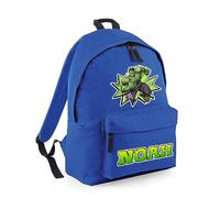 Superhero Bag, Personalised Backpack, Gift For Kids, Boy, Cartton Character Bag, Birthday Gift, Back To School, Fashion Backpack for Nursery, Bookbags, Rucksack Shoulder Bag. (Bright Royal)