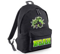 Superhero Bag, Personalised Backpack, Gift For Kids, Boy, Cartton Character, Birthday Gift, Back To School, Fashion Backpack for Nursery, Bookbags, Rucksack Shoulder Bag. (Black)