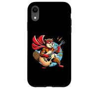Superhero Beaver With Acoustic Guitar Rock Power Case for iPhone XR