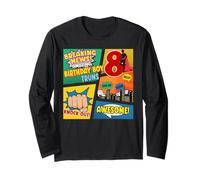 Superhero Birthday 8 Year Old Amazing Awesome Super 8th Long Sleeve T-Shirt