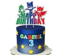 Superhero Birthday Cake Topper for Kids Aged 2-6 Colorful Cartoon Style Happy Birthday Cake Decorations for Boys and Girls 3rd 4th 5th 6th Brthday Party Decorations