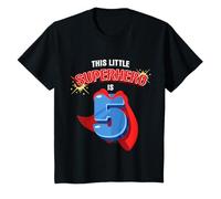 Superhero birthday shirt 5 this little superhero is 5 T-Shirt