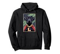 Superhero Black Lab Dog Pullover Hoodie