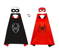 Superhero Capes Costume - Kids Hero Double Sided Cape & 2 Masks Included - Fancy Dress Up Birthday Party Cosplay for Girls & Boys