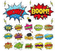 Superhero Cardboard Cutouts Decor 36 Pack Hero Action Sign Cutouts Banner Decorations Garland for Kids Cartoon Superhero Baby Shower Celebrating Events Birthday Party Supplies Room Wall Decor