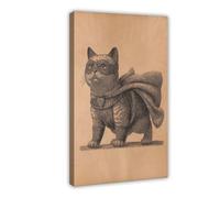 Superhero Cat - Retro Comic Canvas Poster for Home Decor Gift