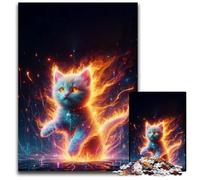 Superhero Cat1000 Piece Jigsaw Puzzles for Adults Wooden Puzzles Birthday Gift Idea Challenging Brain Teaser Game 1000 PCS(75x50cm)