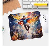 Superhero Cityscape Design Mouse Pad - Premium Textured, Waterproof, Washable - Non-Slip Gaming and Office Desk Mousepad