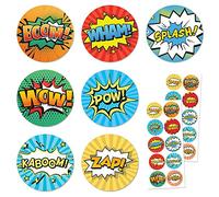Superhero Comic Stickers - 20 Sheets, 200 Stickers