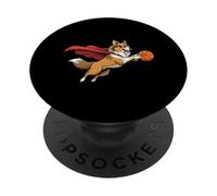 Superhero Corgi Dog Playing Cool Basketball PopSockets Adhesive PopGrip