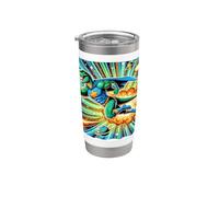 Superhero Dino Battling Through a Galactic Adventure Stainless Steel Insulated Tumbler