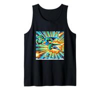 Superhero Dino Battling Through a Galactic Adventure Tank Top