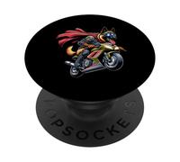 Superhero Dog On Motorcycle Adventure PopSockets Adhesive PopGrip