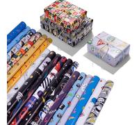 Superhero Gift Wrap Paper Superman Batman The Flash Justice League Comic Book Printed Tissue Paper-Bulk Decorative Art Tissue Paper Packaging and Gifting Cartoon Hero Patterns Birthday Party Baby