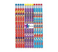 Superhero Girls Pencil Set (Pack Of 12) Red/purple/blue (One Size)