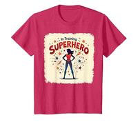 Superhero in Training Empowering Women Retro Comic Style T-Shirt, Kids, Red Heather, 8 Years