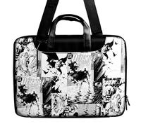 Superhero Laptop Bag, Black and White Graffiti Computer Shoulder Bag 14.1 inch with Zipper for College Office Clinical Gym, Laptop Bag case with Adjustable Shoulder Strap (Black and White)
