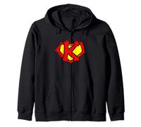 Superhero Letter on Chest K cute cartoon version Zip Hoodie