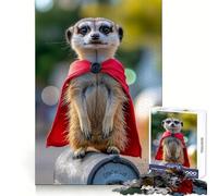 Superhero Meerkat Jigsaw Puzzles 1000 Pieces for Adults Memory Boost Warm Time Image Assembly Fine Art Piece (38x26cm)