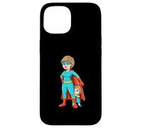 Superhero Mom Mothers Day Cartoon Hero With Kid Case for iPhone 15