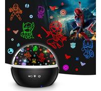 Superhero Night Light for Boys, Spiderman Projector Night Light for Kids, Star Projector Night Light for Room Decor, 360 Degree Rotation, Christmas Birthday Gift Toys for 3-8 Year Old Girls Boys
