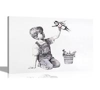 Superhero Nurse by Banksy Canvas Prints Graffiti Artwork Pictures for the Living Room Bedroom Home Office Urban Pictures Street Art Large 76 x 50cm (30 x 20 inches)