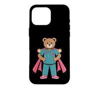 Superhero Nurse Teddy Bear Design - Cute Medical Hero Case for iPhone 16 Pro Max