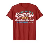 Superhero & Occupational Therapist OT Occupational Therapy T-Shirt, Men, Cranberry Red, 3X-Large