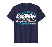 Superhero & Occupational Therapist OT Occupational Therapy T-Shirt, Men, Navy Blue, Medium