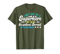 Superhero & Occupational Therapist OT Occupational Therapy T-Shirt, Men, Olive Green, 3X-Large
