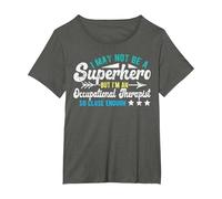 Superhero & Occupational Therapist OT Occupational Therapy T-Shirt, Women's Plus, Asphalt Grey, 5X