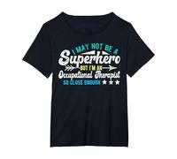Superhero & Occupational Therapist OT Occupational Therapy T-Shirt, Women's Plus, Black, 2X