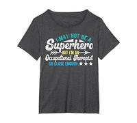 Superhero & Occupational Therapist OT Occupational Therapy T-Shirt, Women's Plus, Dark Heather Grey, 2X