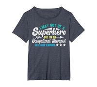 Superhero & Occupational Therapist OT Occupational Therapy T-Shirt, Women's Plus, Heather Blue, 4X