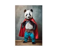Superhero Panda Canvas Poster Bedroom Decor Landscape Office Room Decor Gift 12x18inch(30x45cm)