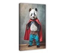 Superhero Panda Canvas Poster Wall Art Decor Print Picture Paintings for Living Room Bedroom Decoration 08x12inch(20x30cm)