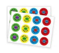 Superhero Party Thank You Stickers, 24 Pack, Multi-Coloured Round Labels