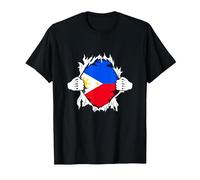 Superhero Philippine Flag Funny Filipino Hero Pinoy Pride T-Shirt, Men, Black, 3X-Large