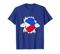 Superhero Philippine Flag Funny Filipino Hero Pinoy Pride T-Shirt, Men, Royal Blue, Small