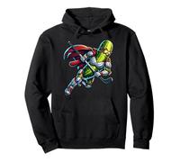 Superhero Pickle Hockey Player Cape Stick Pullover Hoodie