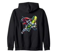 Superhero Pickle Hockey Player Cape Stick Zip Hoodie