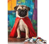 Superhero Pug Puzzle for Teenagers 1000 Pieces Puzzle Brain Teaser Puzzles For Adults 1000pcs (38x26cm)